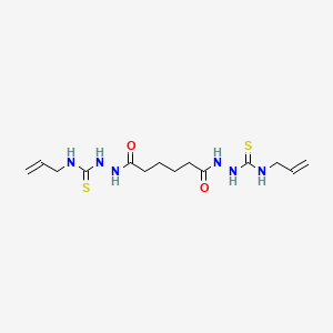 molecular formula C14H24N6O2S2 B11147532 N,N'-Bis({[(prop-2-EN-1-YL)carbamothioyl]amino})hexanediamide 