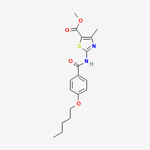 molecular formula C18H22N2O4S B11147539 Methyl 4-methyl-2-[4-(pentyloxy)benzamido]-1,3-thiazole-5-carboxylate 