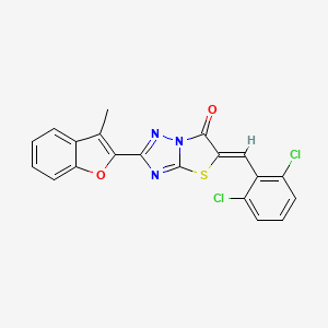 molecular formula C20H11Cl2N3O2S B11147565 (5Z)-5-(2,6-dichlorobenzylidene)-2-(3-methyl-1-benzofuran-2-yl)[1,3]thiazolo[3,2-b][1,2,4]triazol-6(5H)-one 