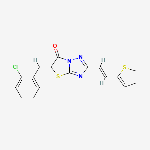 molecular formula C17H10ClN3OS2 B11147570 (5Z)-5-(2-chlorobenzylidene)-2-[(E)-2-(thiophen-2-yl)ethenyl][1,3]thiazolo[3,2-b][1,2,4]triazol-6(5H)-one 