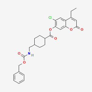 molecular formula C27H28ClNO6 B11147580 6-chloro-4-ethyl-2-oxo-2H-chromen-7-yl trans-4-({[(benzyloxy)carbonyl]amino}methyl)cyclohexanecarboxylate 