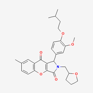 1-[3-Methoxy-4-(3-methylbutoxy)phenyl]-7-methyl-2-(tetrahydrofuran-2-ylmethyl)-1,2-dihydrochromeno[2,3-c]pyrrole-3,9-dione