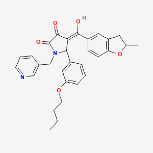 5-(3-butoxyphenyl)-3-hydroxy-4-[(2-methyl-2,3-dihydro-1-benzofuran-5-yl)carbonyl]-1-(pyridin-3-ylmethyl)-1,5-dihydro-2H-pyrrol-2-one