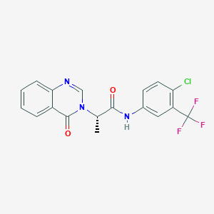 (2S)-N-[4-chloro-3-(trifluoromethyl)phenyl]-2-(4-oxoquinazolin-3(4H)-yl)propanamide