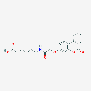 molecular formula C22H27NO6 B11147598 6-({[(4-methyl-6-oxo-7,8,9,10-tetrahydro-6H-benzo[c]chromen-3-yl)oxy]acetyl}amino)hexanoic acid 