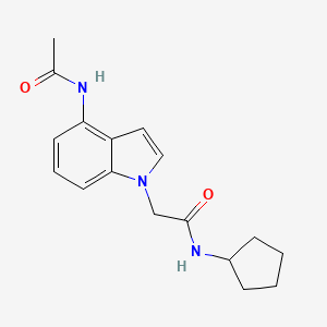 molecular formula C17H21N3O2 B11147600 2-[4-(acetylamino)-1H-indol-1-yl]-N-cyclopentylacetamide 