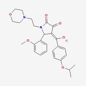 molecular formula C27H32N2O6 B11147605 3-hydroxy-5-(2-methoxyphenyl)-1-[2-(morpholin-4-yl)ethyl]-4-{[4-(propan-2-yloxy)phenyl]carbonyl}-1,5-dihydro-2H-pyrrol-2-one 