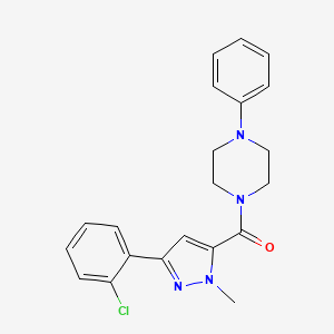 molecular formula C21H21ClN4O B11147619 [3-(2-chlorophenyl)-1-methyl-1H-pyrazol-5-yl](4-phenylpiperazino)methanone 