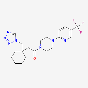 molecular formula C20H26F3N7O B11147625 2-[1-(1H-tetrazol-1-ylmethyl)cyclohexyl]-1-{4-[5-(trifluoromethyl)pyridin-2-yl]piperazin-1-yl}ethanone 