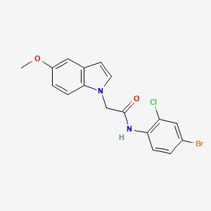 molecular formula C17H14BrClN2O2 B11147628 N-(4-bromo-2-chlorophenyl)-2-(5-methoxy-1H-indol-1-yl)acetamide 