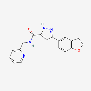 5-(2,3-dihydro-1-benzofuran-5-yl)-N-(pyridin-2-ylmethyl)-1H-pyrazole-3-carboxamide