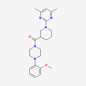 molecular formula C23H31N5O2 B11147663 [1-(4,6-Dimethyl-2-pyrimidinyl)-3-piperidyl][4-(2-methoxyphenyl)piperazino]methanone 