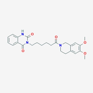 3-(6-(6,7-dimethoxy-3,4-dihydroisoquinolin-2(1H)-yl)-6-oxohexyl)quinazoline-2,4(1H,3H)-dione