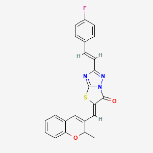 (5Z)-2-[(E)-2-(4-fluorophenyl)ethenyl]-5-[(2-methyl-2H-chromen-3-yl)methylidene][1,3]thiazolo[3,2-b][1,2,4]triazol-6(5H)-one