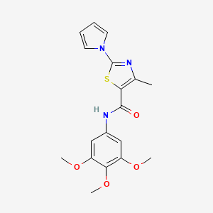 molecular formula C18H19N3O4S B11147734 4-methyl-2-(1H-pyrrol-1-yl)-N-(3,4,5-trimethoxyphenyl)-1,3-thiazole-5-carboxamide 