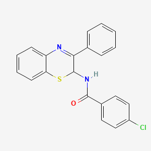 4-chloro-N-(3-phenyl-2H-1,4-benzothiazin-2-yl)benzamide