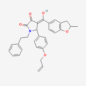 3-hydroxy-4-[(2-methyl-2,3-dihydro-1-benzofuran-5-yl)carbonyl]-1-(2-phenylethyl)-5-[4-(prop-2-en-1-yloxy)phenyl]-1,5-dihydro-2H-pyrrol-2-one