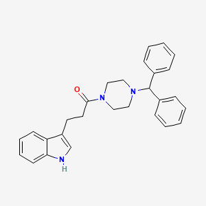 molecular formula C28H29N3O B11147771 1-(4-benzhydrylpiperazin-1-yl)-3-(1H-indol-3-yl)propan-1-one 