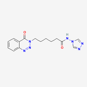 molecular formula C15H17N7O2 B11147797 6-(4-oxo-1,2,3-benzotriazin-3(4H)-yl)-N-(4H-1,2,4-triazol-4-yl)hexanamide 