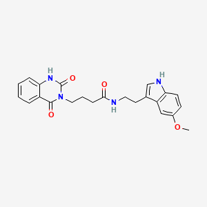 molecular formula C23H24N4O4 B11147821 4-(2,4-dioxo-1,4-dihydroquinazolin-3(2H)-yl)-N-[2-(5-methoxy-1H-indol-3-yl)ethyl]butanamide 