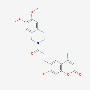 6-[3-(6,7-dimethoxy-3,4-dihydroisoquinolin-2(1H)-yl)-3-oxopropyl]-7-methoxy-4-methyl-2H-chromen-2-one