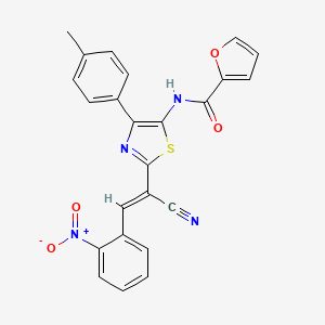 N-{2-[(1E)-1-cyano-2-(2-nitrophenyl)eth-1-en-1-yl]-4-(4-methylphenyl)-1,3-thiazol-5-yl}furan-2-carboxamide