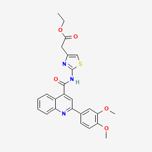 Ethyl [2-({[2-(3,4-dimethoxyphenyl)-4-quinolinyl]carbonyl}amino)-1,3-thiazol-4-yl]acetate