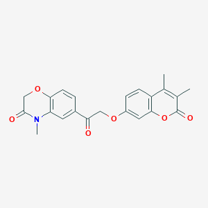 6-{[(3,4-dimethyl-2-oxo-2H-chromen-7-yl)oxy]acetyl}-4-methyl-2H-1,4-benzoxazin-3(4H)-one