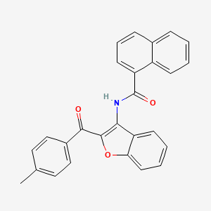 molecular formula C27H19NO3 B11147871 N-[2-(4-methylbenzoyl)-1-benzofuran-3-yl]naphthalene-1-carboxamide 