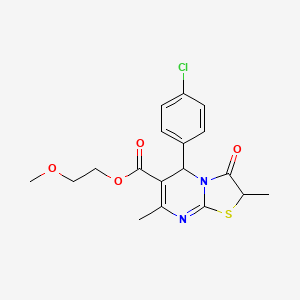 molecular formula C18H19ClN2O4S B11147893 2-methoxyethyl 5-(4-chlorophenyl)-2,7-dimethyl-3-oxo-2,3-dihydro-5H-[1,3]thiazolo[3,2-a]pyrimidine-6-carboxylate 