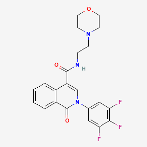 molecular formula C22H20F3N3O3 B11147898 N~4~-(2-morpholinoethyl)-1-oxo-2-(3,4,5-trifluorophenyl)-1,2-dihydro-4-isoquinolinecarboxamide 