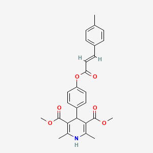 dimethyl 2,6-dimethyl-4-(4-{[(2E)-3-(4-methylphenyl)-2-propenoyl]oxy}phenyl)-1,4-dihydro-3,5-pyridinedicarboxylate