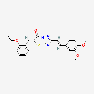 molecular formula C23H21N3O4S B11147944 (5Z)-2-[(E)-2-(3,4-dimethoxyphenyl)ethenyl]-5-(2-ethoxybenzylidene)[1,3]thiazolo[3,2-b][1,2,4]triazol-6(5H)-one 