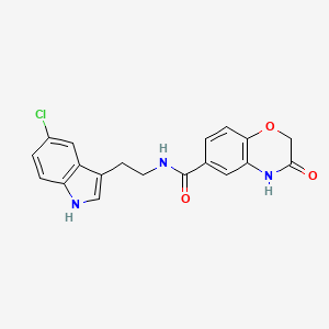 molecular formula C19H16ClN3O3 B11147947 N-[2-(5-chloro-1H-indol-3-yl)ethyl]-3-oxo-3,4-dihydro-2H-1,4-benzoxazine-6-carboxamide 