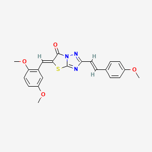 molecular formula C22H19N3O4S B11147951 (5Z)-5-(2,5-dimethoxybenzylidene)-2-[(E)-2-(4-methoxyphenyl)ethenyl][1,3]thiazolo[3,2-b][1,2,4]triazol-6(5H)-one 