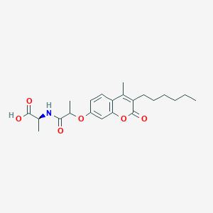 2-{2-[(3-Hexyl-4-methyl-2-oxo-2H-chromen-7-YL)oxy]propanamido}propanoic acid