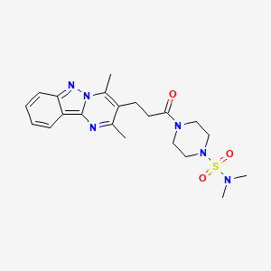 molecular formula C21H28N6O3S B11147977 4-[3-(2,4-dimethylpyrimido[1,2-b]indazol-3-yl)propanoyl]-N,N-dimethyltetrahydro-1(2H)-pyrazinesulfonamide 