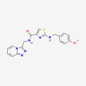 molecular formula C19H18N6O2S B11148007 2-[(4-methoxybenzyl)amino]-N-([1,2,4]triazolo[4,3-a]pyridin-3-ylmethyl)-1,3-thiazole-4-carboxamide 