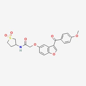 molecular formula C22H21NO7S B11148010 N-(1,1-dioxidotetrahydrothiophen-3-yl)-2-({3-[(4-methoxyphenyl)carbonyl]-1-benzofuran-5-yl}oxy)acetamide 