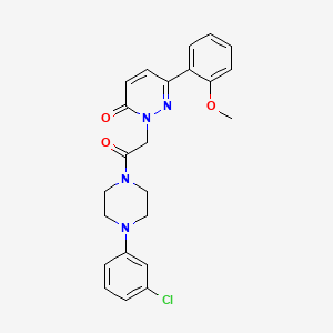 molecular formula C23H23ClN4O3 B11148058 2-{2-[4-(3-chlorophenyl)piperazino]-2-oxoethyl}-6-(2-methoxyphenyl)-3(2H)-pyridazinone 