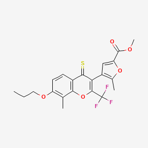 methyl 5-methyl-4-[8-methyl-7-propoxy-4-thioxo-2-(trifluoromethyl)-4H-chromen-3-yl]furan-2-carboxylate