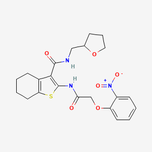 molecular formula C22H25N3O6S B11148097 2-{[(2-nitrophenoxy)acetyl]amino}-N-(tetrahydrofuran-2-ylmethyl)-4,5,6,7-tetrahydro-1-benzothiophene-3-carboxamide 