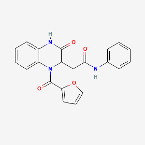 2-[1-(2-furylcarbonyl)-3-oxo-1,2,3,4-tetrahydro-2-quinoxalinyl]-N~1~-phenylacetamide