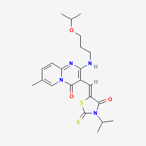 5-((Z)-1-{2-[(3-isopropoxypropyl)amino]-7-methyl-4-oxo-4H-pyrido[1,2-a]pyrimidin-3-yl}methylidene)-3-isopropyl-2-thioxo-1,3-thiazolan-4-one