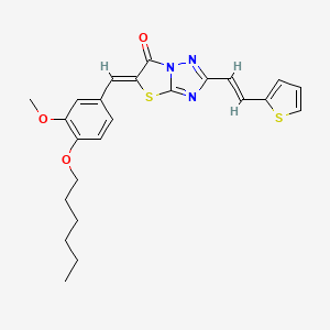 (5Z)-5-[4-(hexyloxy)-3-methoxybenzylidene]-2-[(E)-2-(thiophen-2-yl)ethenyl][1,3]thiazolo[3,2-b][1,2,4]triazol-6(5H)-one