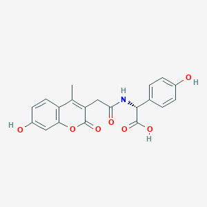 (2R)-{[(7-hydroxy-4-methyl-2-oxo-2H-chromen-3-yl)acetyl]amino}(4-hydroxyphenyl)ethanoic acid