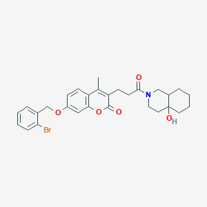 molecular formula C29H32BrNO5 B11148165 7-[(2-bromobenzyl)oxy]-3-[3-(4a-hydroxyoctahydroisoquinolin-2(1H)-yl)-3-oxopropyl]-4-methyl-2H-chromen-2-one 