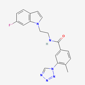 N-[2-(6-fluoro-1H-indol-1-yl)ethyl]-4-methyl-3-(1H-1,2,3,4-tetraazol-1-yl)benzamide