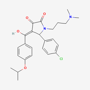 molecular formula C25H29ClN2O4 B11148244 5-(4-chlorophenyl)-1-[3-(dimethylamino)propyl]-3-hydroxy-4-{[4-(propan-2-yloxy)phenyl]carbonyl}-1,5-dihydro-2H-pyrrol-2-one 