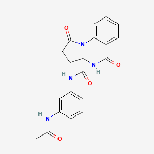 molecular formula C20H18N4O4 B11148245 N-[3-(acetylamino)phenyl]-1,5-dioxo-2,3,4,5-tetrahydropyrrolo[1,2-a]quinazoline-3a(1H)-carboxamide 